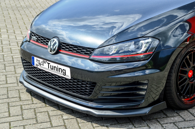 Voorspoiler met Canards Volkswagen Golf 7 GTI GTD 13-17 Glans Zwart