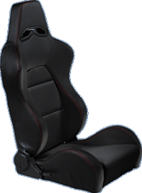 Sportstoel "Eco Black" PVC Zwart