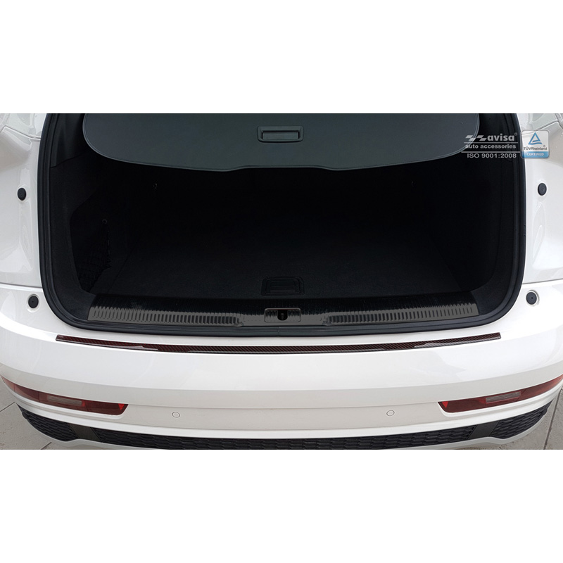 Carbon Achterbumperprotector  Audi Q3 2011-2015 & 2015- Rood-Zwart Carbon