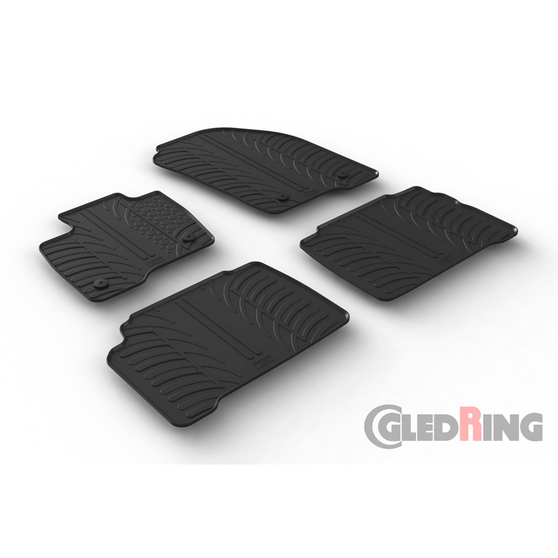 Rubbermatten  Ford S-Max 6/2015- & Galaxy 8/2015- (T profiel 4-delig + montageclips)