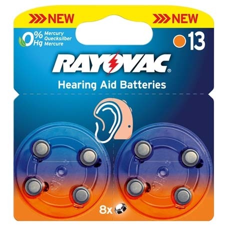 Rayovac 1,45V Batterijen 'HA13' 8pcs