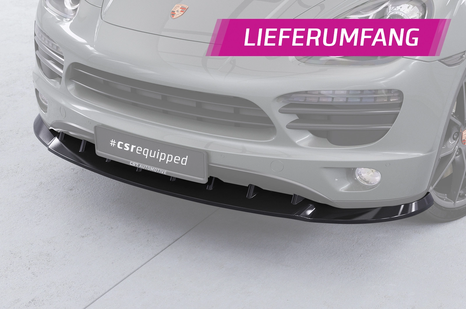 Voorspoiler Porsche Cayenne Typ 92A glans zwart – CSR Automotive (2010-09/2014)