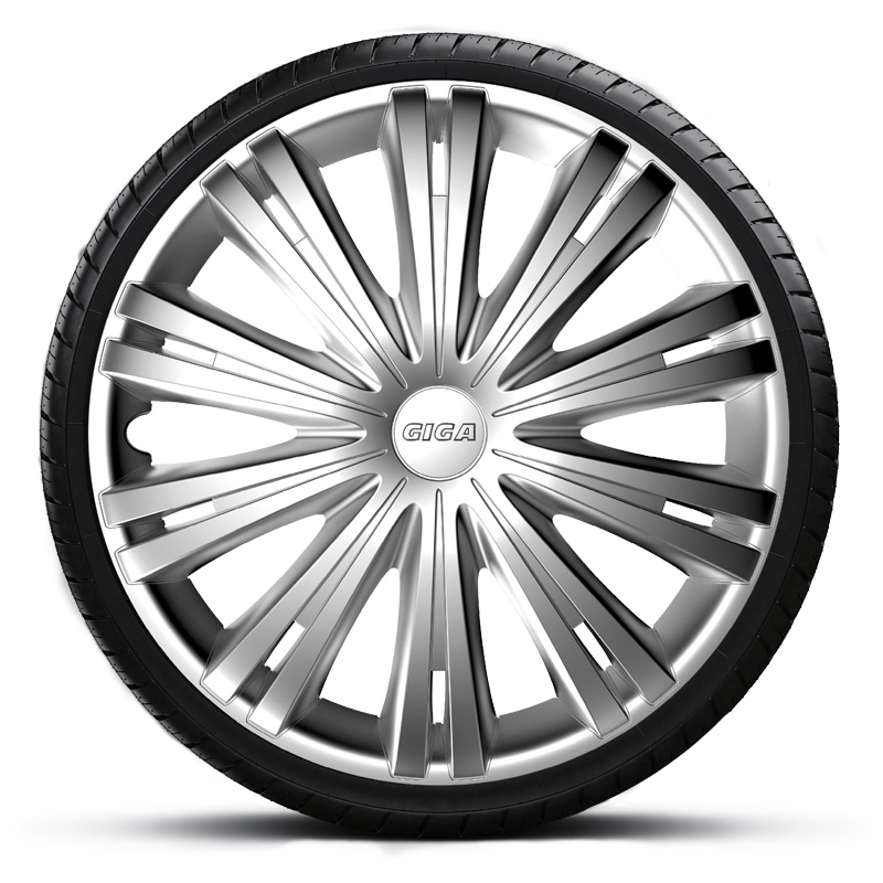 4-Delige Wieldoppenset Giga 15-inch zilver