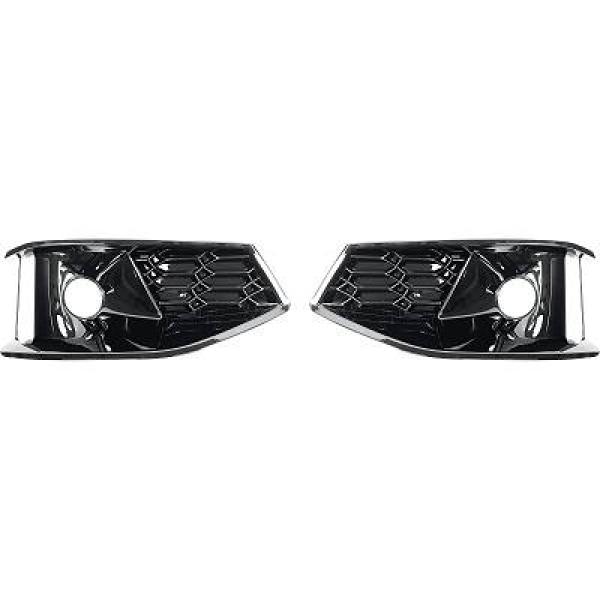 Mistlampgrillen Audi A4 B9 19- RS Look Zwart/Zilver