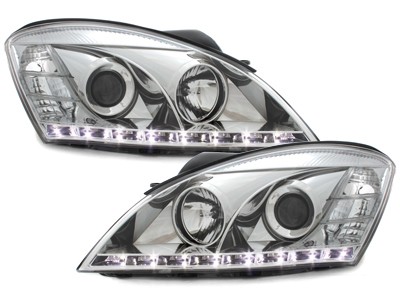 Koplampen Kia CEED 06-09 DRL Look Chroom