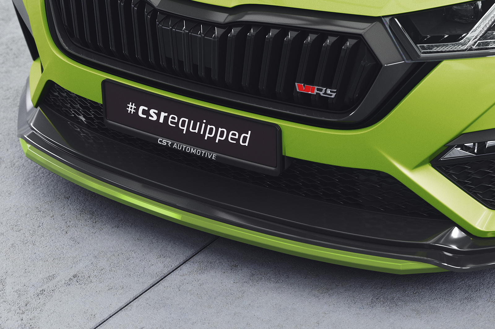 Voorspoiler Skoda Octavia 4 VRS CSR Glans Zwart