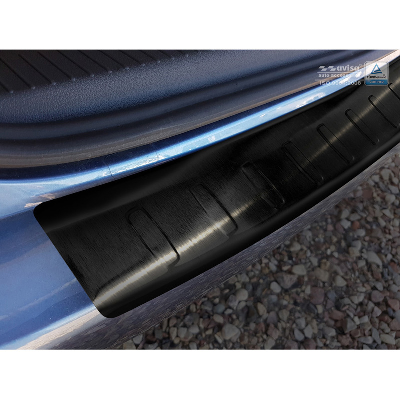 Zwart RVS Achterbumperprotector  Volkswagen Touran II 2010-2015 'Ribs'