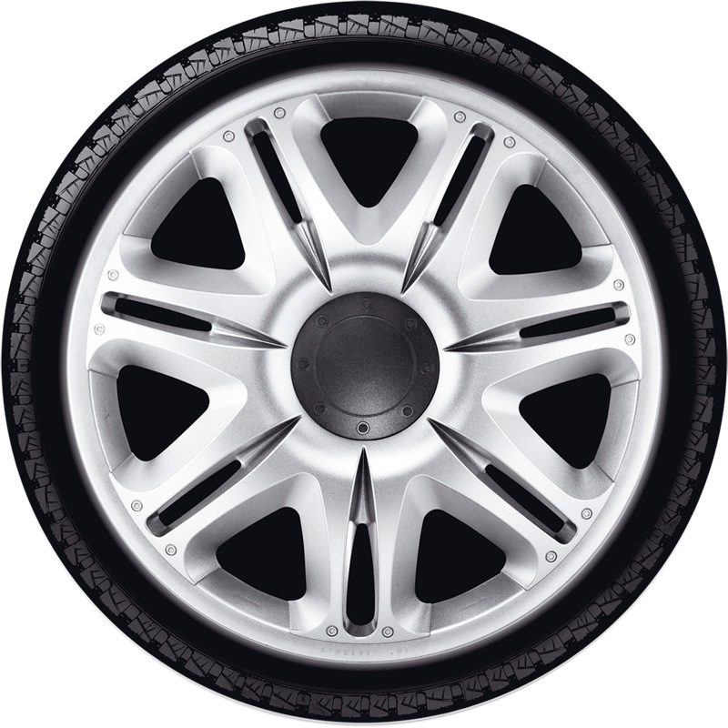 4-Delige J-Tec Wieldoppenset Nascar 16-inch zilver