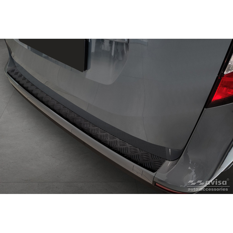 Matzwart Aluminium Achterbumperprotector  Mercedes Citan (W420) Box/Tourer 2021- 'Riffled Plate'