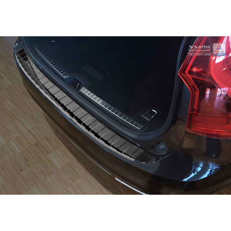 Zwart-Chroom RVS Achterbumperprotector  Volvo V90 9/2016- 'Ribs'