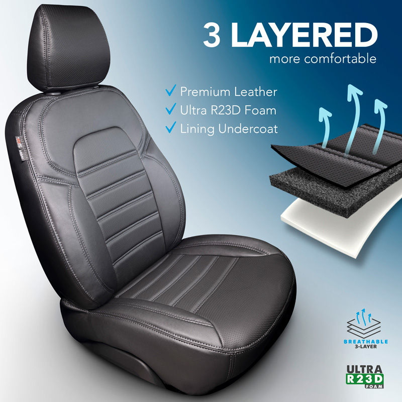 New York Design Kunstleder Stoelhoezenset 1+1  Ford Transit Connect 2007-2014