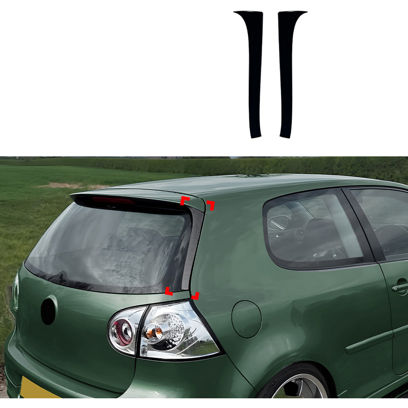 Set achterruit side-spoilers  Vokswagen Golf V HB 2003-2008 (ABS Glanzend zwart)
