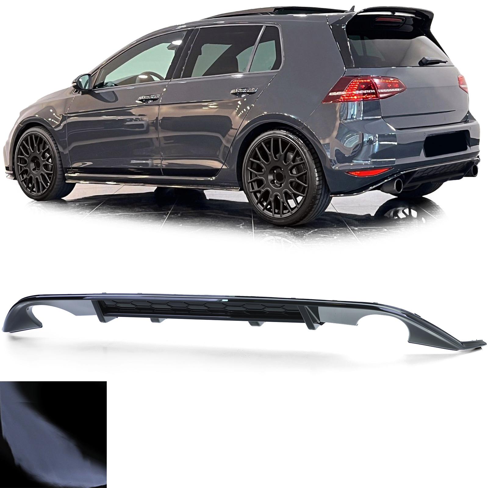 Diffuser VW Golf 7 GTI 13-17 Glans Zwart