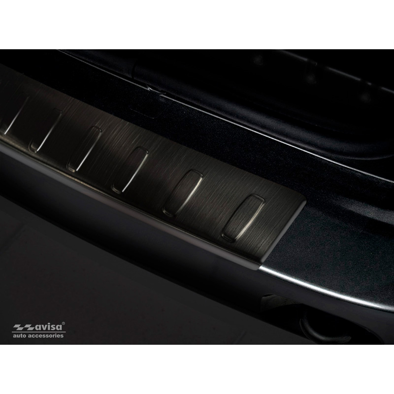 Zwart RVS Achterbumperprotector  Dacia Duster 2010-2017 'Ribs'