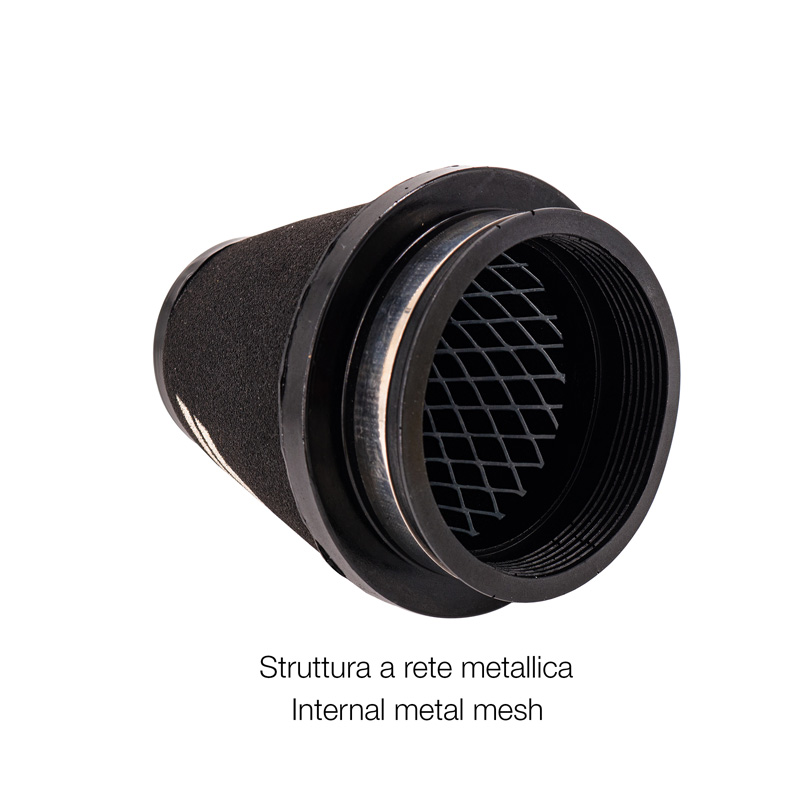 Simoni Racing Schuimluchtfilter Universeel - 124/76mm - Zwart - incl. 3 adapterringen