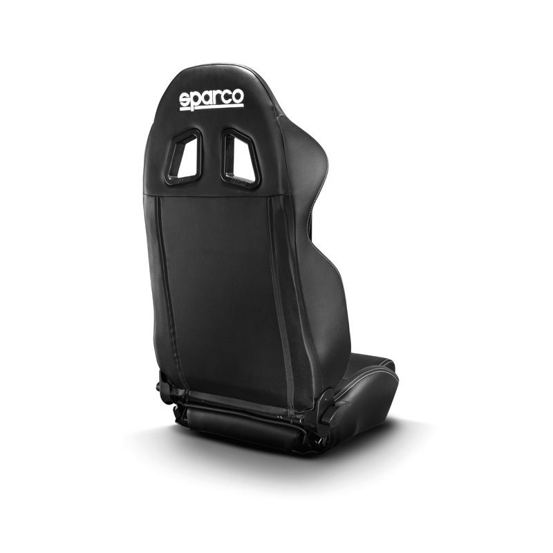 Sparco Sportstoel R100 MY22 - Zwart Skai + Witte Stiksels - Verstelbaar