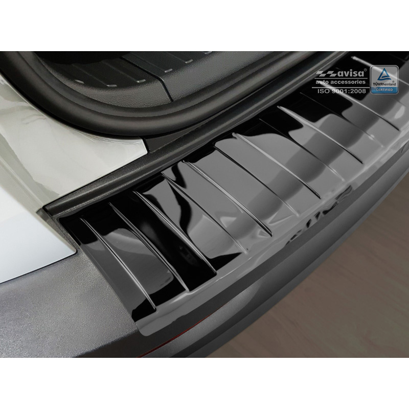 Zwart-Chroom RVS Achterbumperprotector  Skoda Karoq 2017-2022 'Ribs'