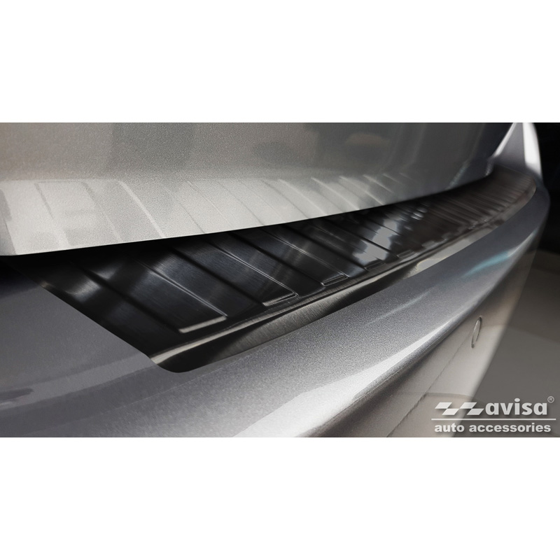 Zwart RVS Achterbumperprotector  Peugeot 308 II SW 2013-2017 & Facelift 2017-2021 'Ribs'