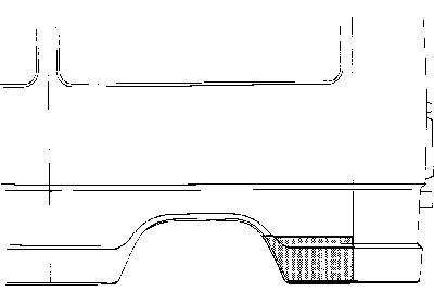 eindstuk, wb = 3350, rechts Mercedes W601/W602, 207D, 1977 -
