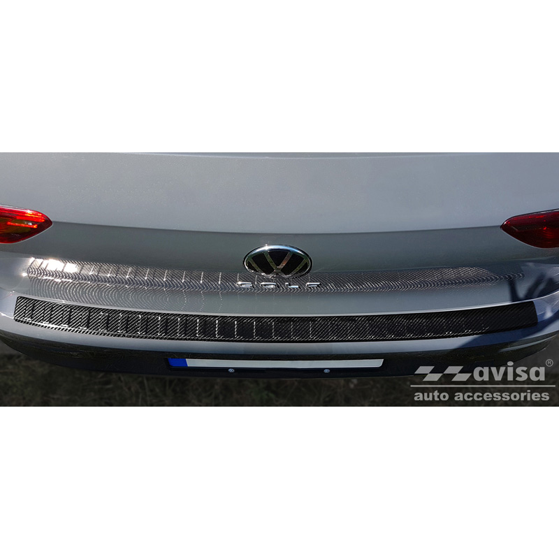 Echt 3D Carbon Achterbumperprotector  Volkswagen Golf VIII HB 5-deurs 2020-2024 & FL 2024- 'Ribs'
