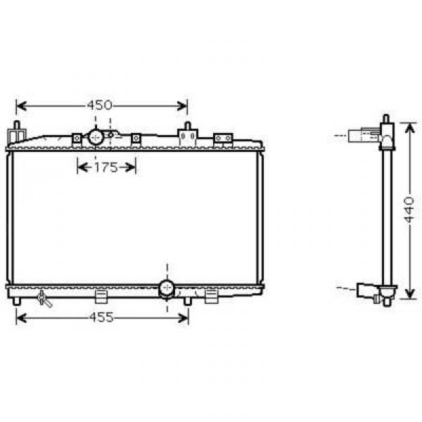 Radiator TOYOTA YARIS 03-05 350x640x16 1.4D-4D/YARIS VERSO 1.4 D