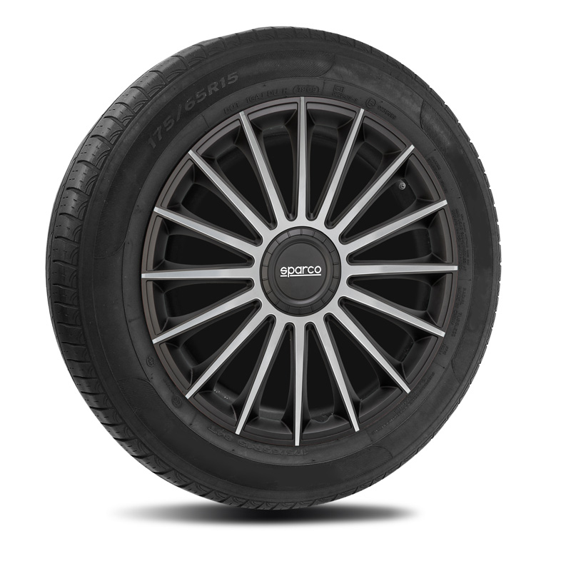 Sparco Wieldoppen Treviso - 14-inch - Zwart/Zilver - Set van 4 stuks
