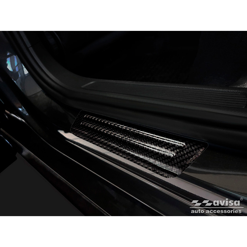 3D Zwart Carbon Instaplijsten  Volkswagen Tiguan II 2016-2024/Arteon 2017- & Shooting Brake 2020-/Passat Sedan&Variant 2014-/Golf Sportsvan 2014- incl. Facelifts - 2-Delig - (achterdeuren)