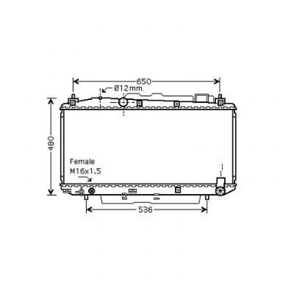 Radiator TOYOTA RAV 4 01-05 375x738x25 2.0 D4d. +/-AC