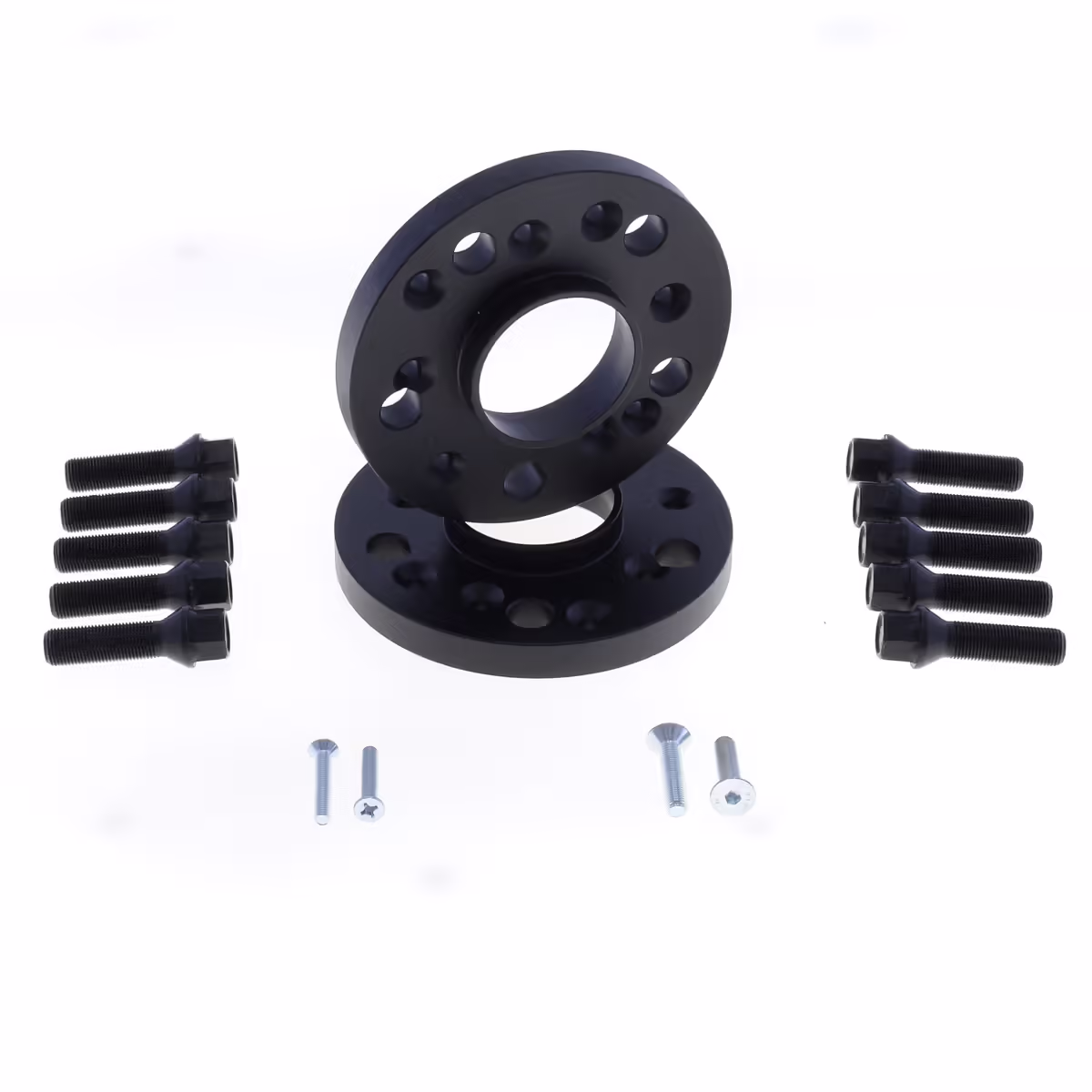 Spoorverbreders 5x112 naaf:66,45 dikte:12mm Audi incl. wielbouten Zwart