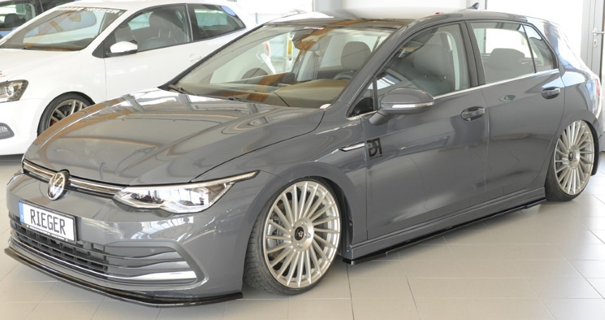 Voorspoiler Volkswagen Golf 8 Rieger Glans Zwart