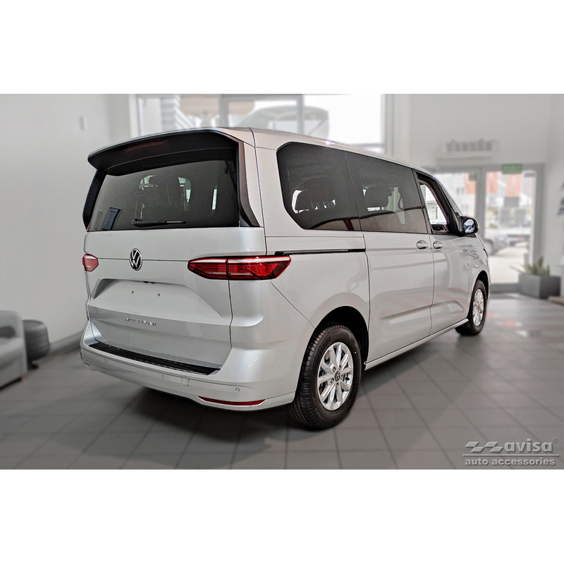 Zwart-Chroom RVS Achterbumperprotector  Volkswagen Multivan T7 2021- 'Ribs'