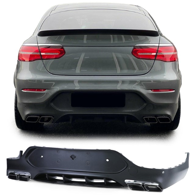Diffusor Mercedes GLC C253 COUPE (2015-..) GLC63 Uitlaat sierstukken Zwart