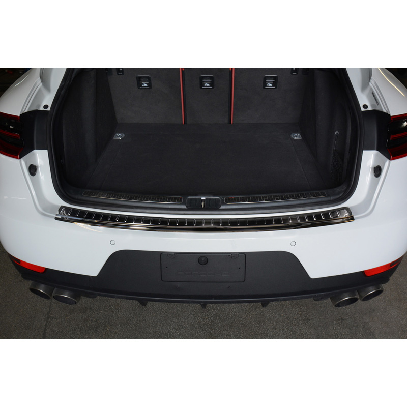 Zwart RVS Achterbumperprotector  Porsche Macan 2013- 'Ribs'