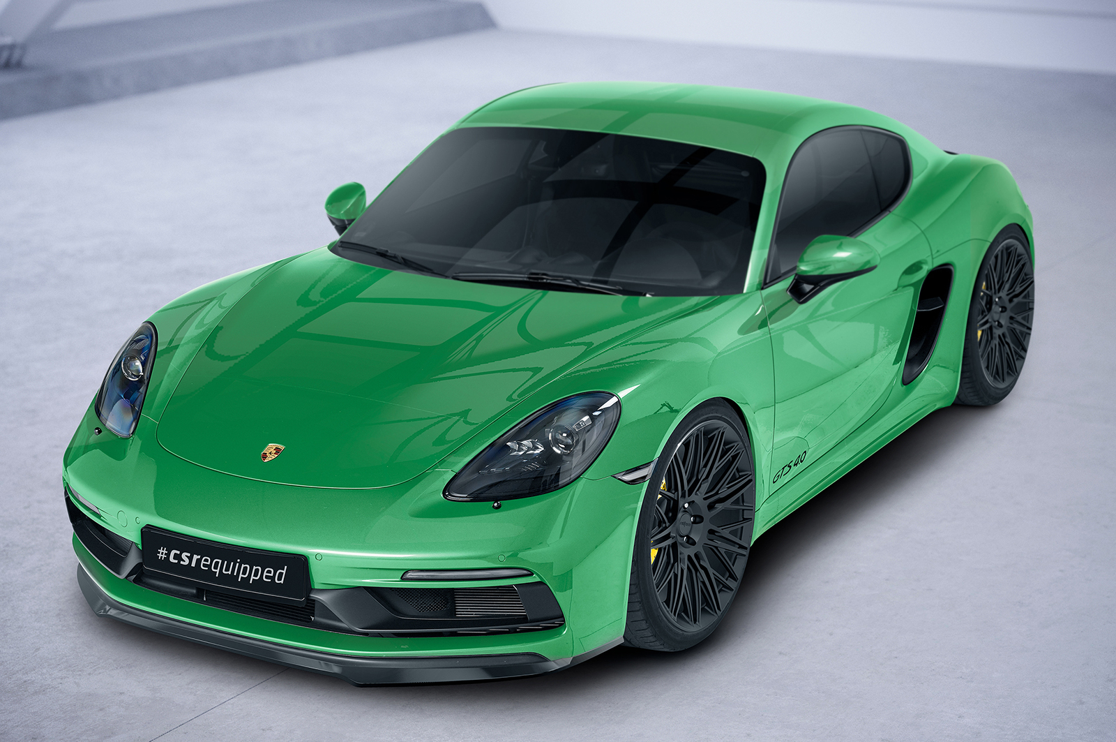 Voorspoiler Porsche 718 Cayman/Boxster GTS 4.0 (982) CSR glans Zwart