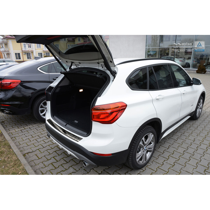 Zwart RVS Achterbumperprotector  BMW X1 (F48) 2015-2022 'Ribs'