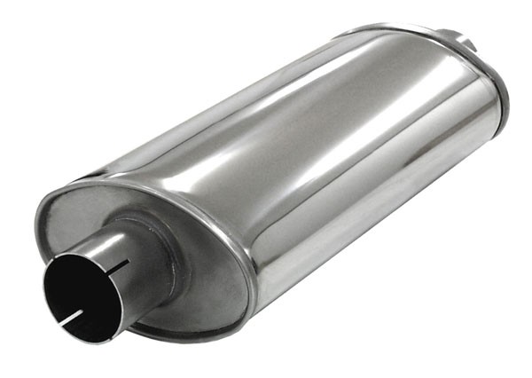 demper BIG ovaal 115/185 L=420mm 2,5 inch (63,5mm) Simons RVS