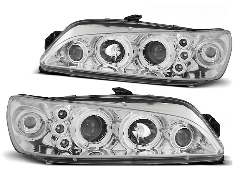Koplampen Peugeot 306 97-99 Chroome + HaloRims