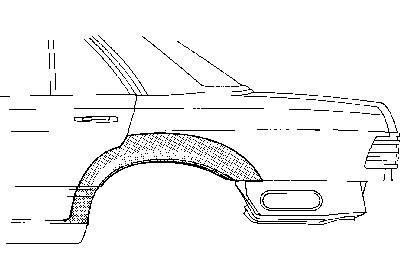 spatbordrand, links Mercedes E klasse, W124, 1985-1995