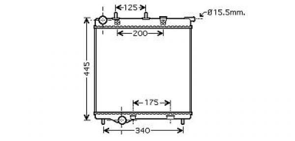 Radiator PEUGEOT 207 06->> 380x390x27 1.4HDI +/-AC OOK P1007