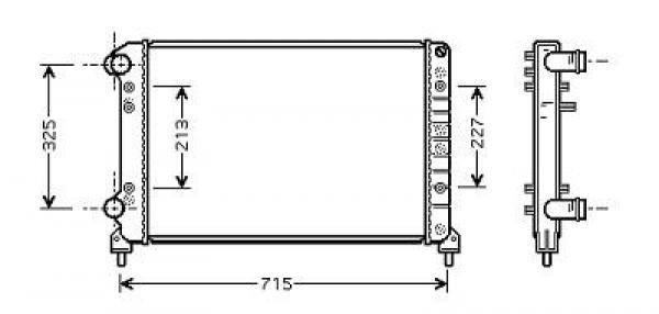 Radiator FIAT DOBLO 01->> 590x316x18 1.2 -AC NIET voor DIESEL