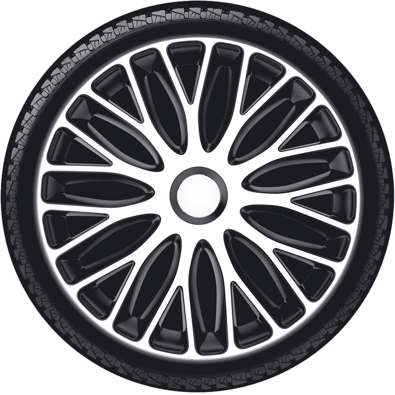 4-Delige Wieldoppenset Mugello 15-inch wit/zwart