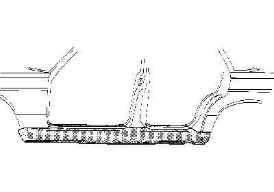 dorpel, rechts Mercedes E klasse, W124, 1985-1995