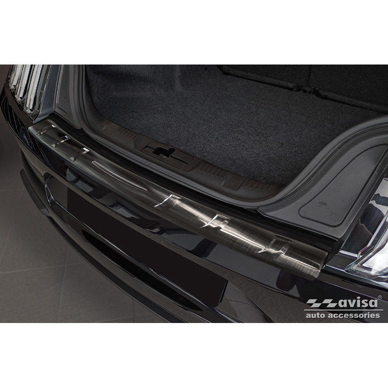Zwart RVS Achterbumperprotector  Ford Mustang VI Coupé 2015-2017 & FL 2017- incl. GT 'Ribs'