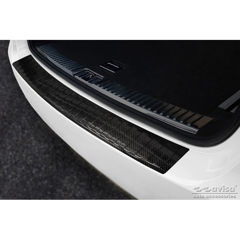 Echt 3D Carbon Achterbumperprotector  Porsche Cayenne II 2010-2014 'Ribs'