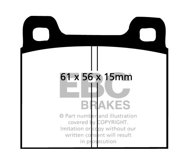 EBC Brakes PORSCHE 911 2.4 E 71-73 Remblokken achterzijde yellow