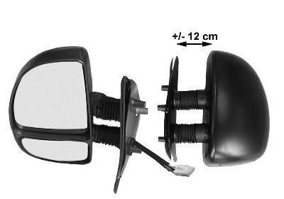 spiegel, dubbel, elektr verstelb, verwarmd, lange arm (12 cm), r