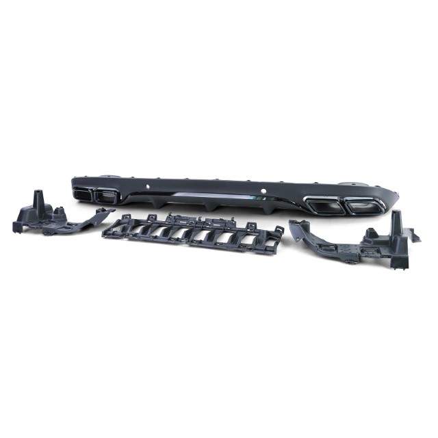 Diffusor Mercedes C205 A205 Coupe / Cabrio 15-19 C63 Design Zwart