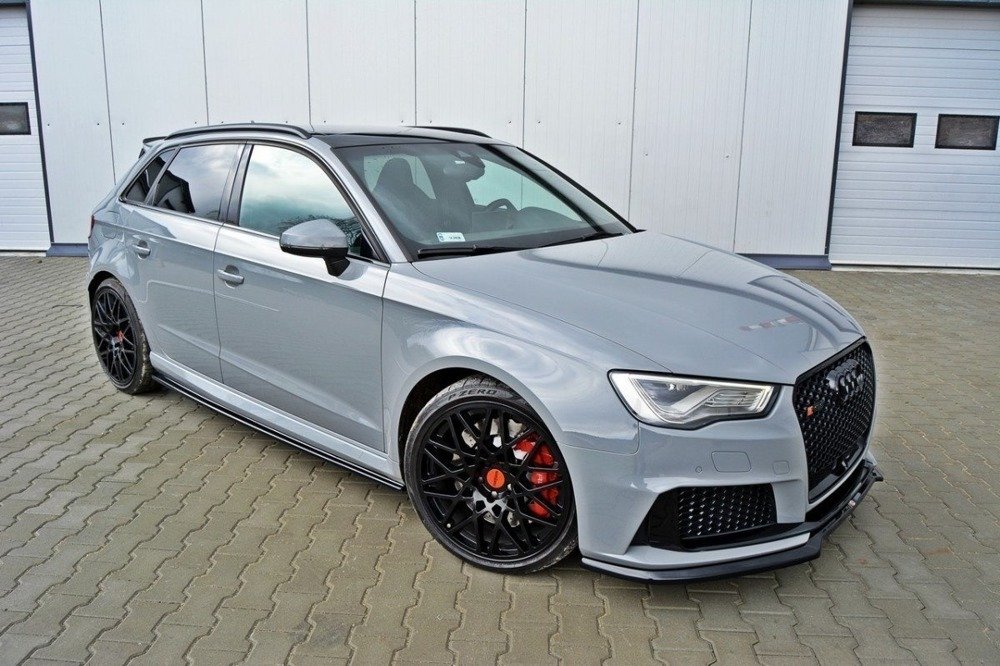 Voorspoiler V.2 Audi RS3 8V Sportback Glanzend zwart