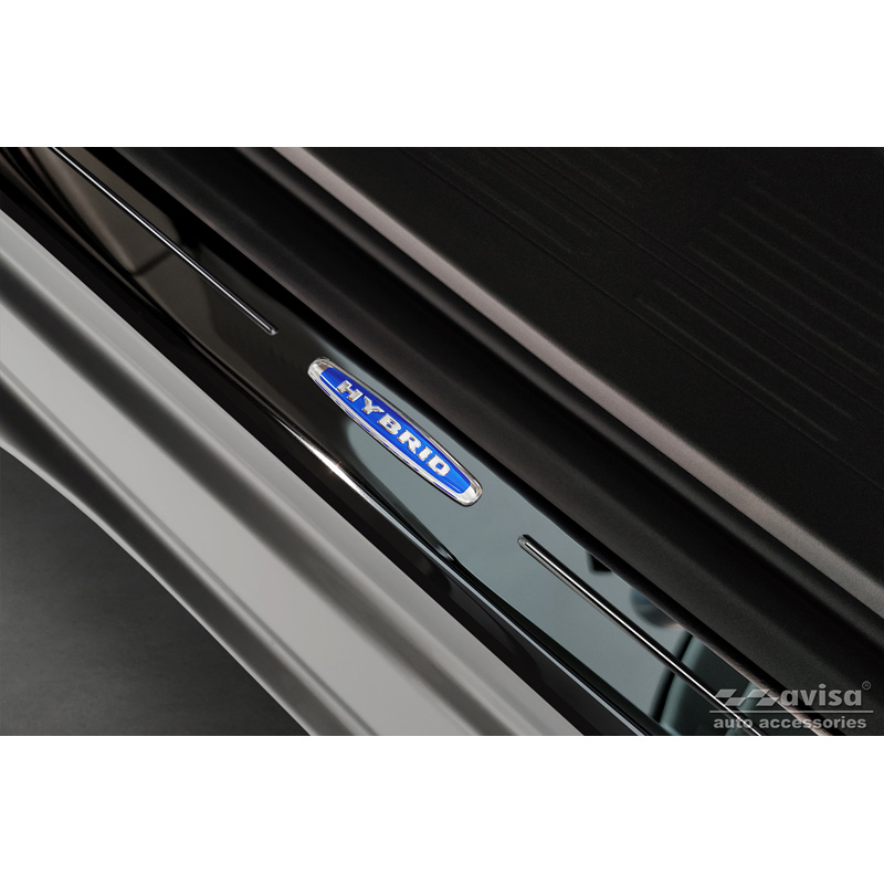 Zwart glanzend RVS Instaplijsten  Volkswagen Multivan T7 2021- 'Hybrid' - 4-delig