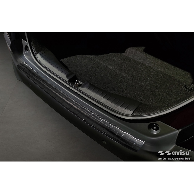 Zwart RVS Achterbumperprotector  Honda Jazz Crosstar Hyrbid 2020- 'Ribs'